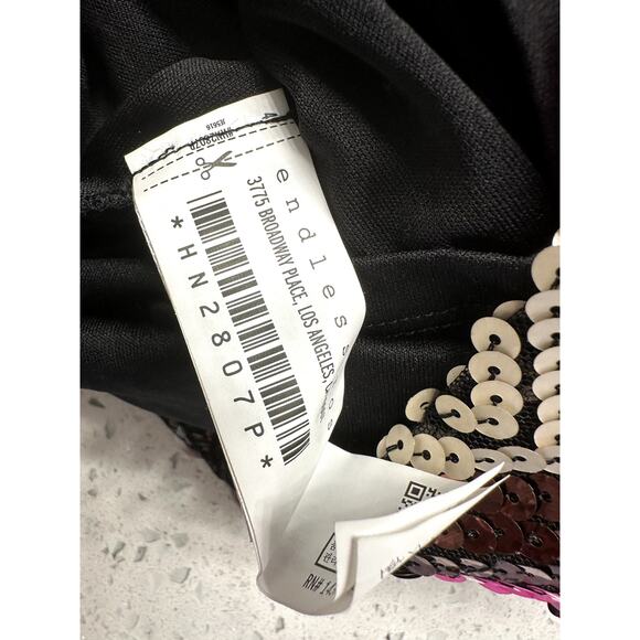 NWT Endless Rose Sz M Sequin Chevron-Print Romper Indie Festival Going Out Club - Picture 5 of 7